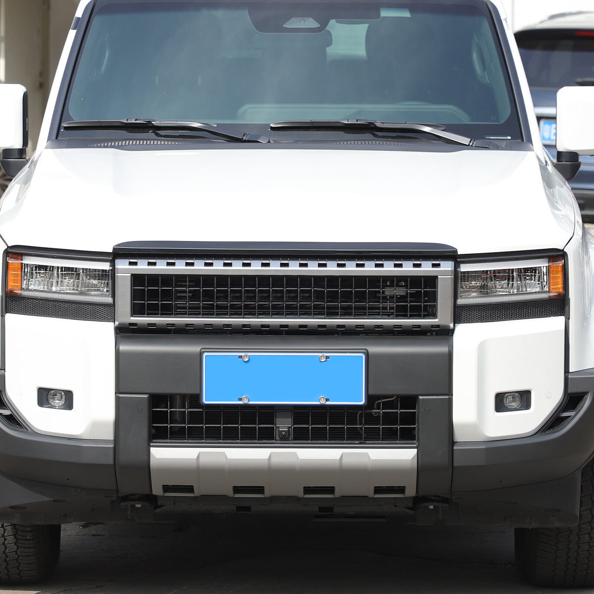 Glossy Black Front Grille Upper Engine Hood Trim For Toyota Land Cruiser LC250 8