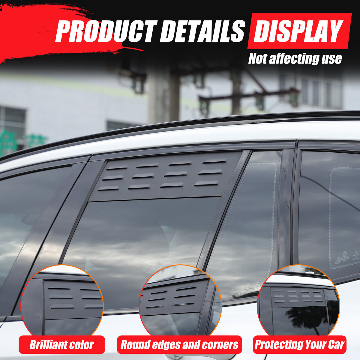 Aluminum Alloy Rear Window Louver Shutter Cover Trim For BMW X3 G01 2018+ 17