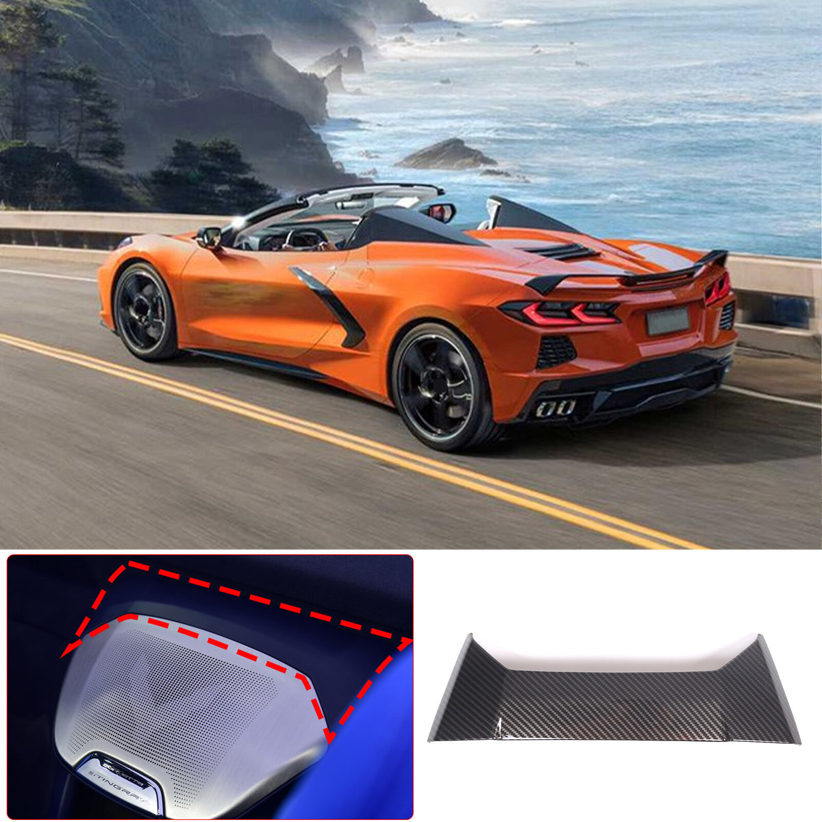 Carbon Fiber ABS Interior Full Decor Cover Trim Kit For Corvette C8 2020-2025 - Styles 41-45 11
