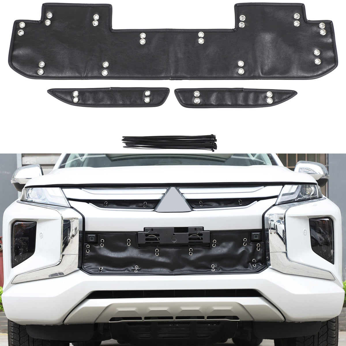 Front Grille Anti-Freezing Cover Trim For Mitsubishi L200 Triton 2019-2023 2