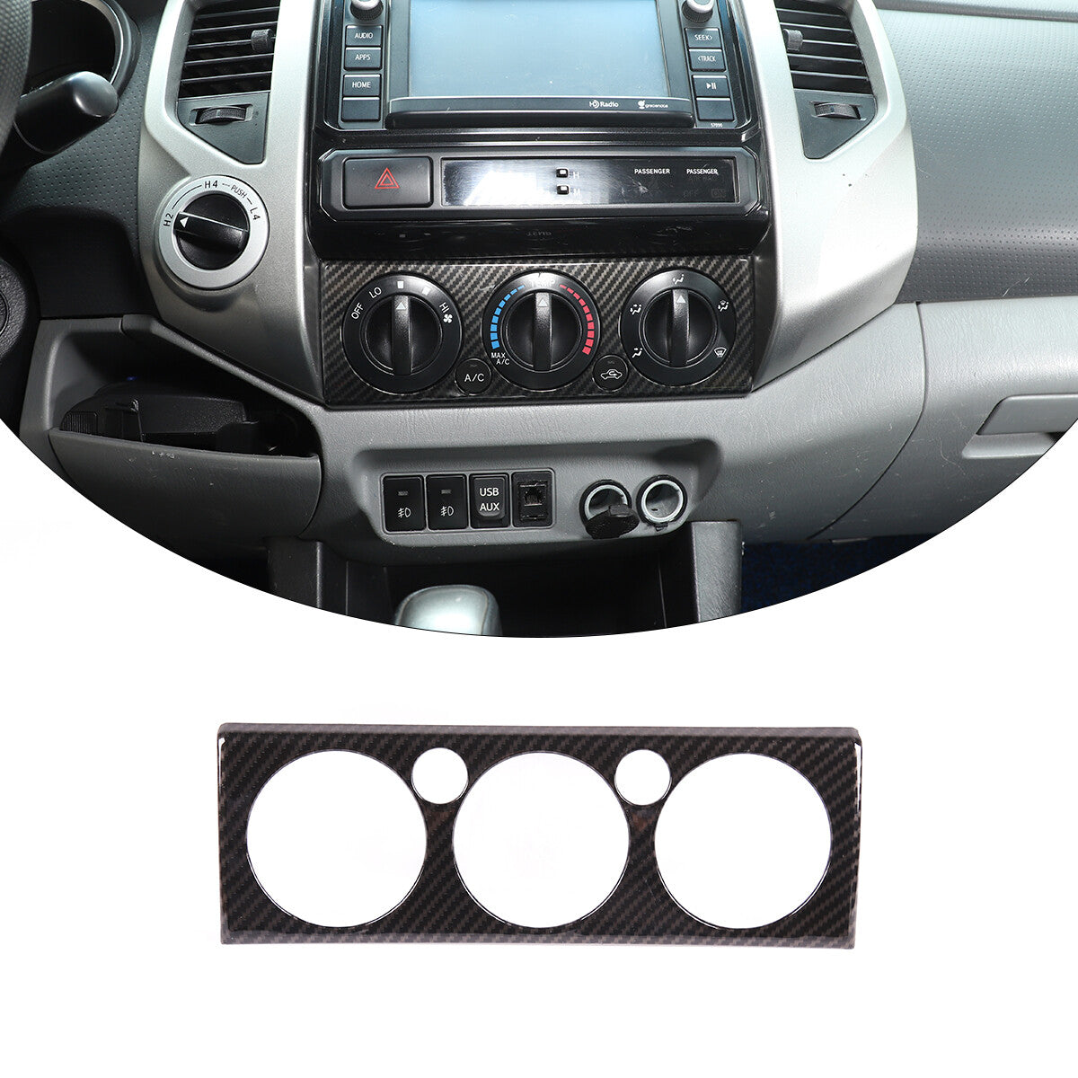 Carbon Fiber Color Central Control Full Frame Trim Set For Toyota Tacoma 2011-15 8