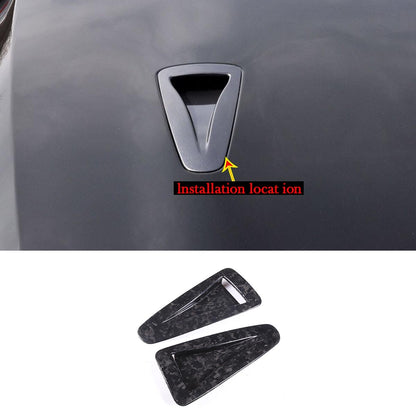 Forged Carbon Car Hood Air Outlet Frame Cover Trim For Nissan GTR R35 2008-2016 9