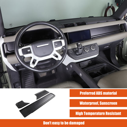 Matte Real Carbon fiber Dashboard wordmark Trim Cover For LR Defender 20-23 US 12