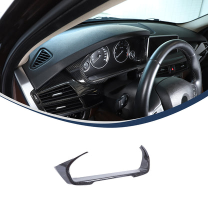 Real Carbon Fiber Dashboard Instrument Frame Cover Trim For BMW X5 F15 14-18 14