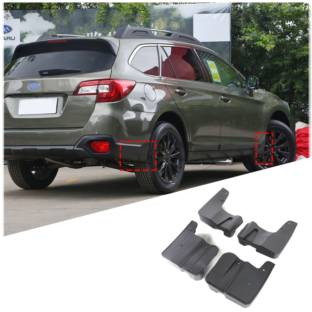 Mud flaps Splash Guards Fender Mudguard Black For Subaru Outback 2015-2020 3