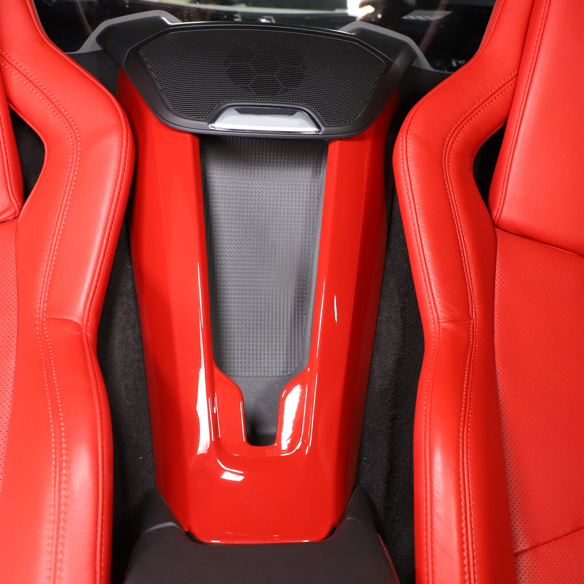 Red ABS Wireless Charger Cover Waterfall For C8 Corvette Z06 Z51 2020-26 US 3