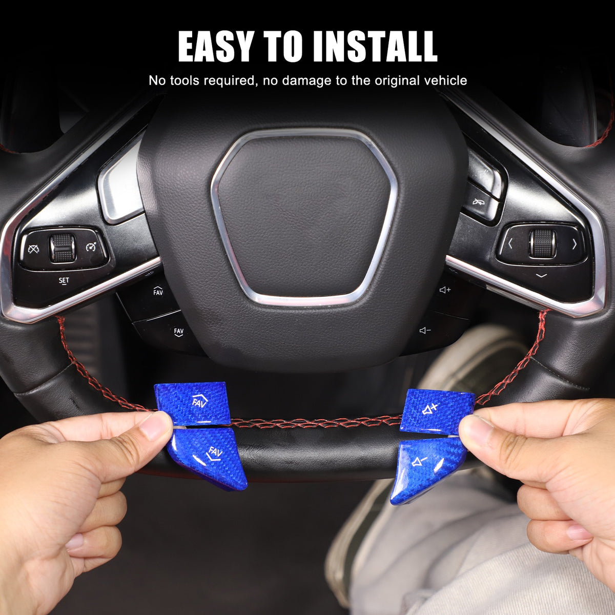 Blue Real Carbon Fiber Full Interior Set Decor Trim Kit for Corvette C8 20-25 - Variants 21-25 49
