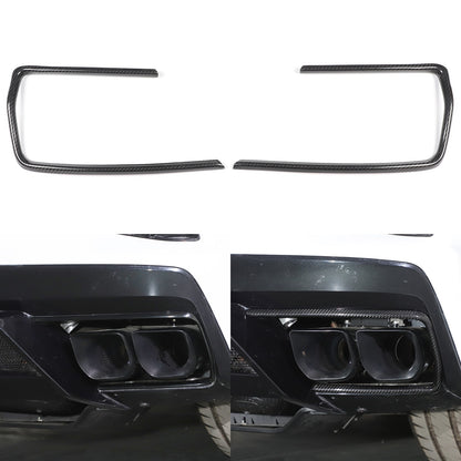 Real Dry Carbon Fiber Rear Tailpipe Trim Ring Cover For Corvette C8 2020+ 11