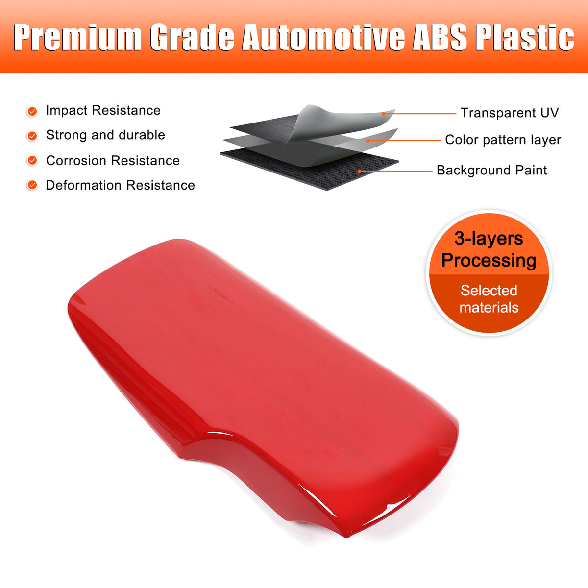 Red Center Console Armrest Box Cover Trim For Corvette C6 2005-2013 16