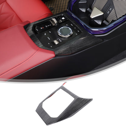 ABS Black Wood Grain Center Console Gear Shift Trim Cover For BMW X3 G45 2025+ 12