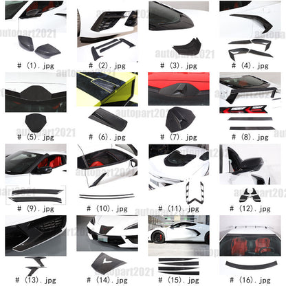 Real Carbon Fiber Full Exterior Set Decor Cover Trim Kit For Corvette C8 2020-26 2