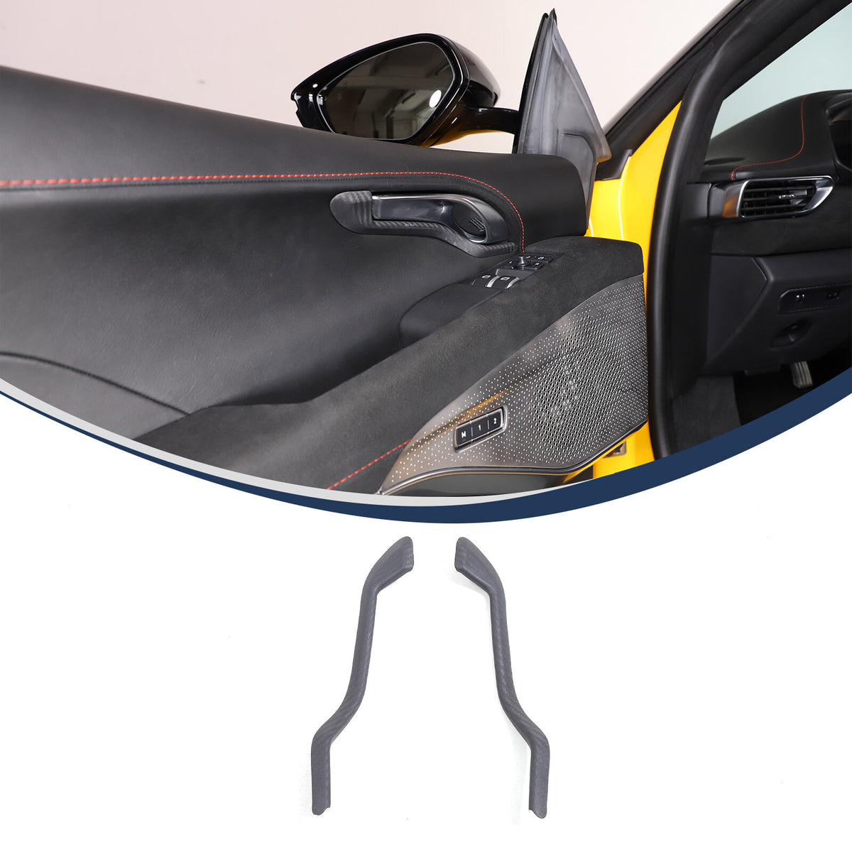 Matte Real Carbon Fiber Interior Door Handle Cover Trim For Lotus EMIRA 2021-25 10