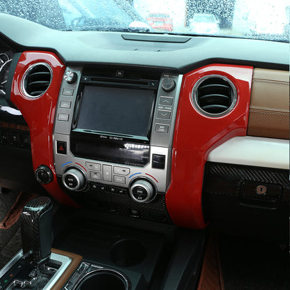 2pcs For Toyota Tundra 14-21 Red ABS Central Control Air Vent Outlet Cover Trim 5