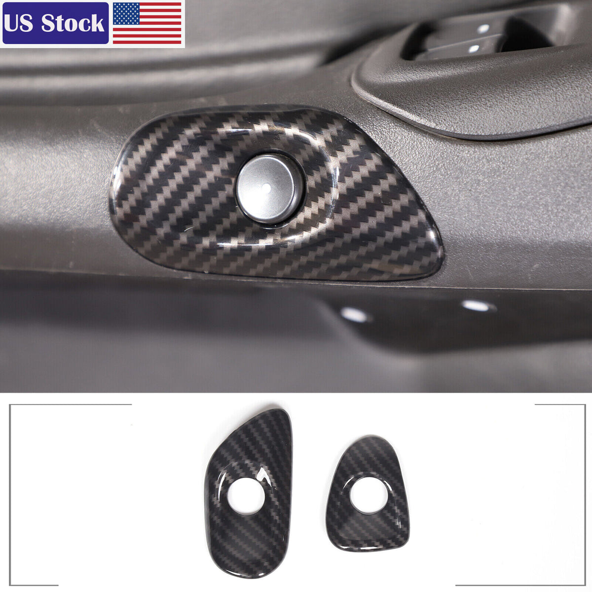 Carbon Fiber ABS Door Window Lift Button Trim Frame Set For Corvette C6 05-13 US 13