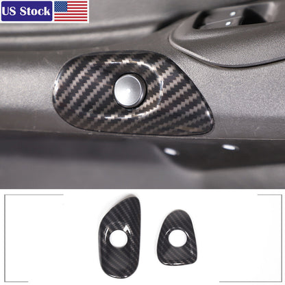 Carbon Fiber ABS Door Window Lift Button Trim Frame Set For Corvette C6 05-13 US 13