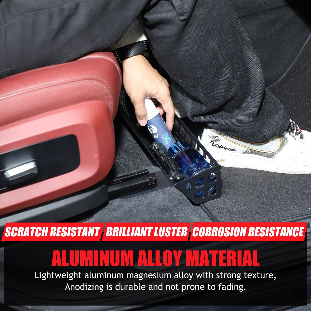 Aluminum Alloy Under-Seat Storage Basket Box Tray For BMW X5 G05 2019+ 9