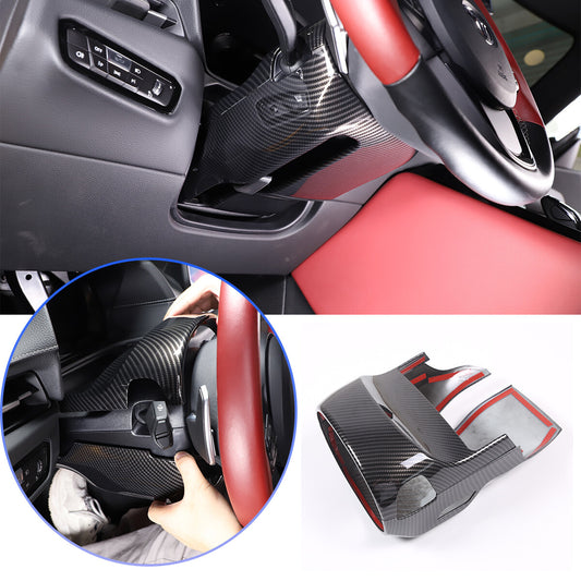 ABS Carbon fiber Steering Wheel Base Cover Trim for Toyota Supra 2019-24 1