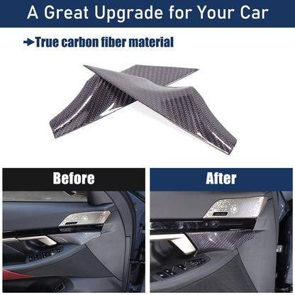 Real Carbon Fiber Interior Door Handle Panel Cover Trim For BMW 5 Series G60 24+ 8