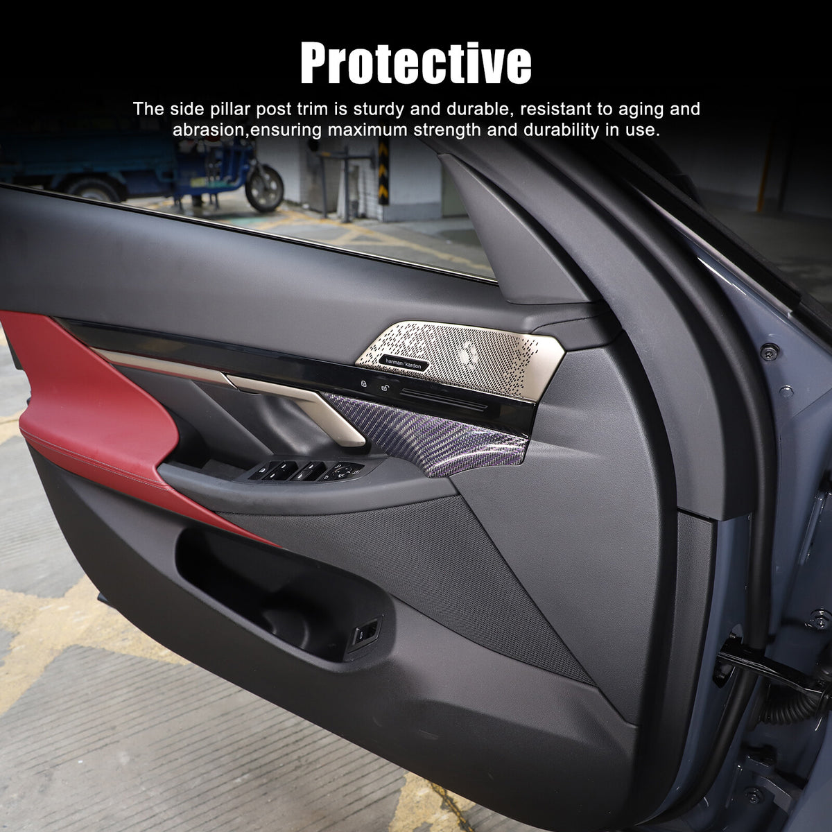 Real Carbon Fiber Interior Door Handle Panel Cover Trim For BMW 5 Series G60 24+ 11