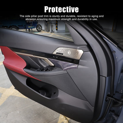 Real Carbon Fiber Interior Door Handle Panel Cover Trim For BMW 5 Series G60 24+ 11