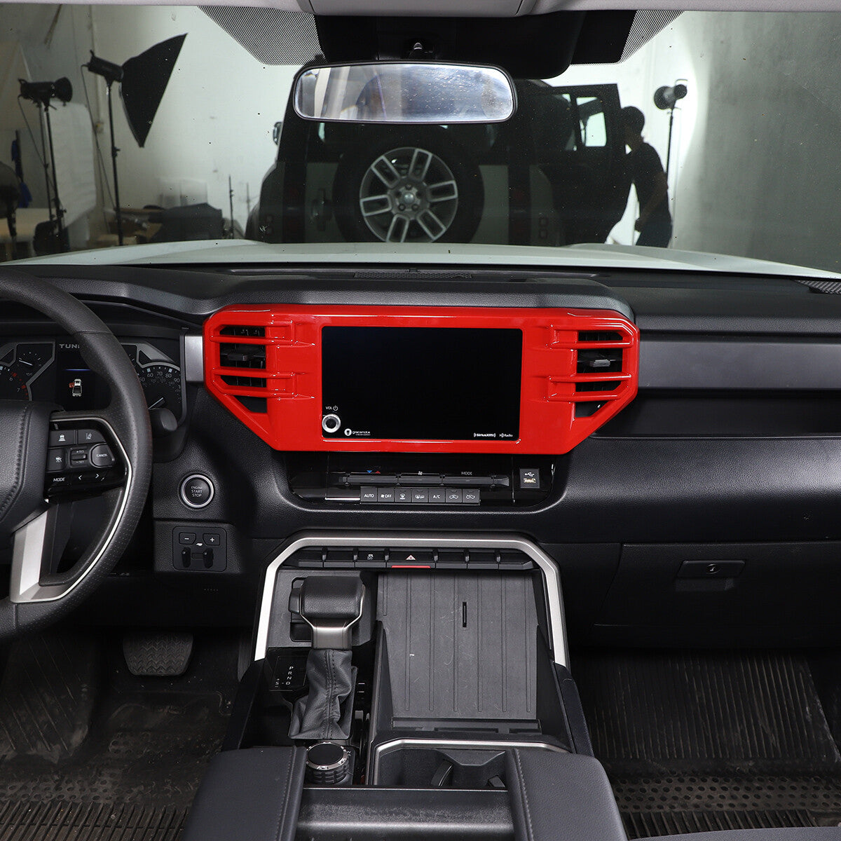 3pcs Red Center Control Air Outlet Frame Cover Trim For Toyota Tundra 2022-2026 9