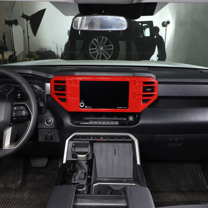 3pcs Red Center Control Air Outlet Frame Cover Trim For Toyota Tundra 2022-2026 9