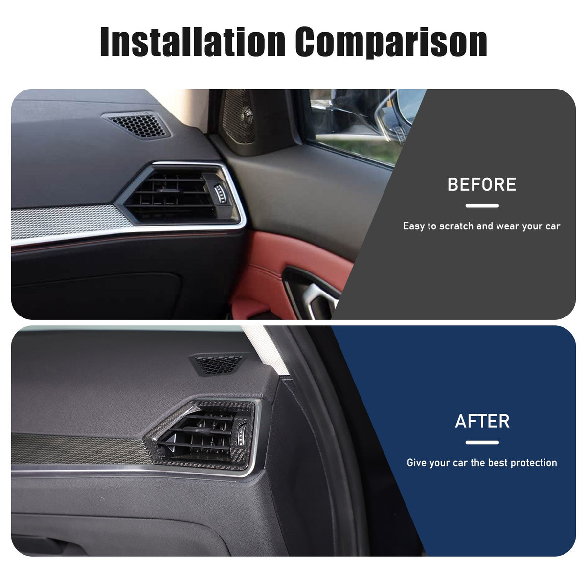 Real Carbon Fiber Side Air Vent Outlet Trim For BMW 3 Series G20 G21 20-22 22