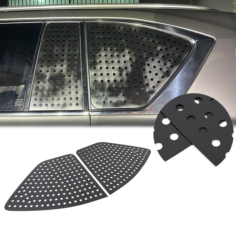 Black Aluminum Rear Triangular Window Honeycomb Panel Trim For Lexus LX J300 22+ 1
