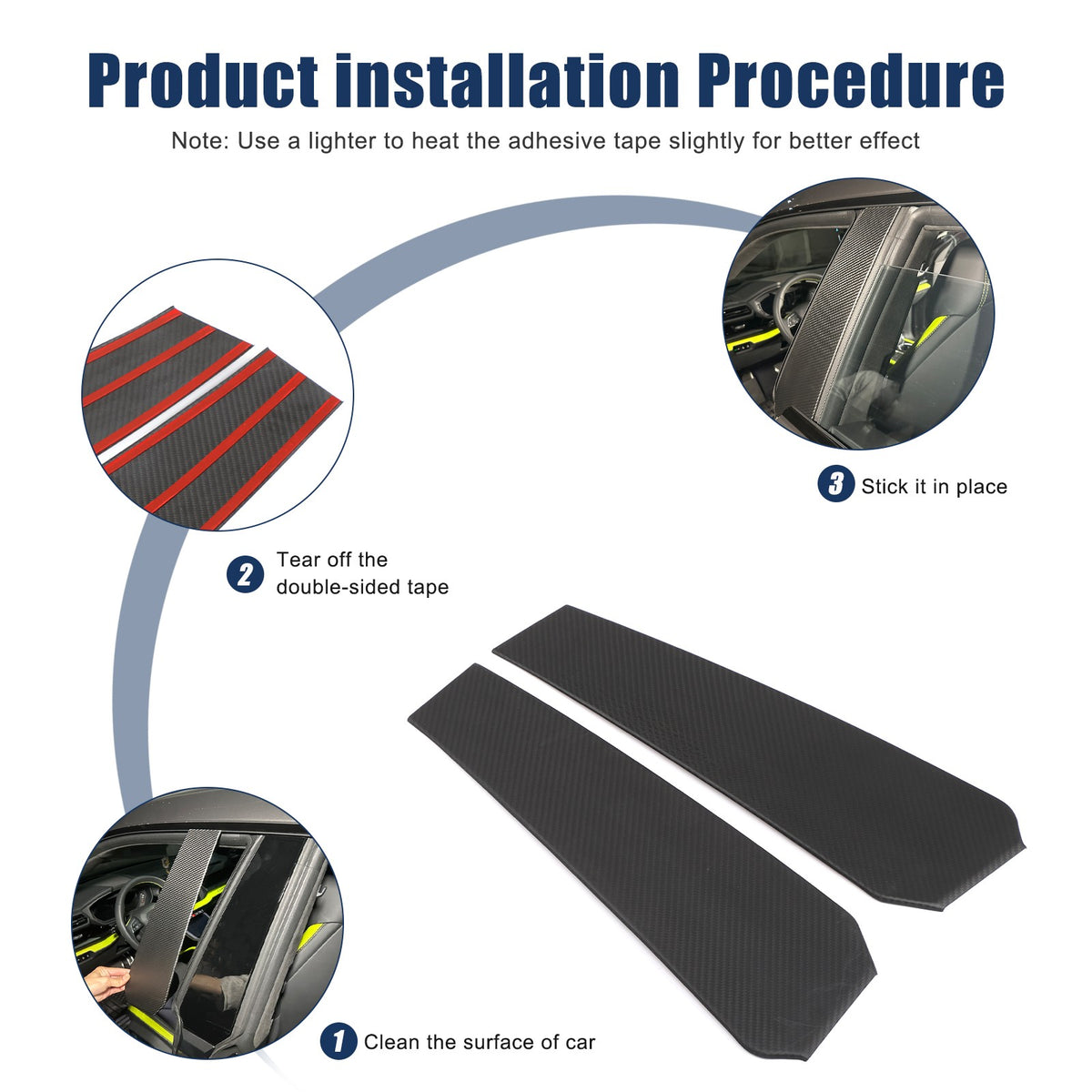 Matte Real Dry Carbon Fiber Windshield B-pillar Trim For Lamborghini URUS 18-23 6