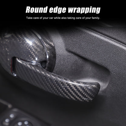 Real Carbon Fiber Interior Door Handle Trim For Fiat 500 Abarth 595 695 2010+ 10