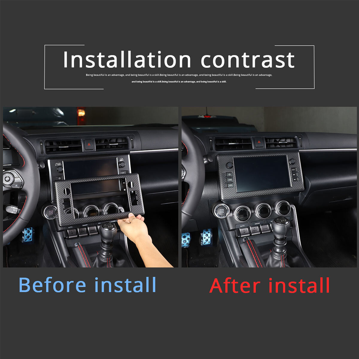 Matte Carbon GPS Navigation Panel Cover Trim For Toyota 86/Subaru BRZ 2022 10