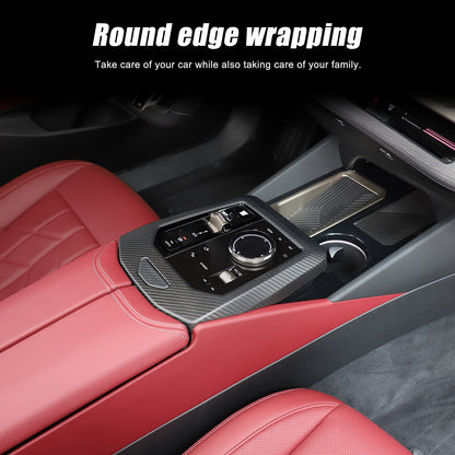 Matte Carbon Fiber Console Gear Panel Trim Cover For BMW 5 Series G60 i5 2024+ 20