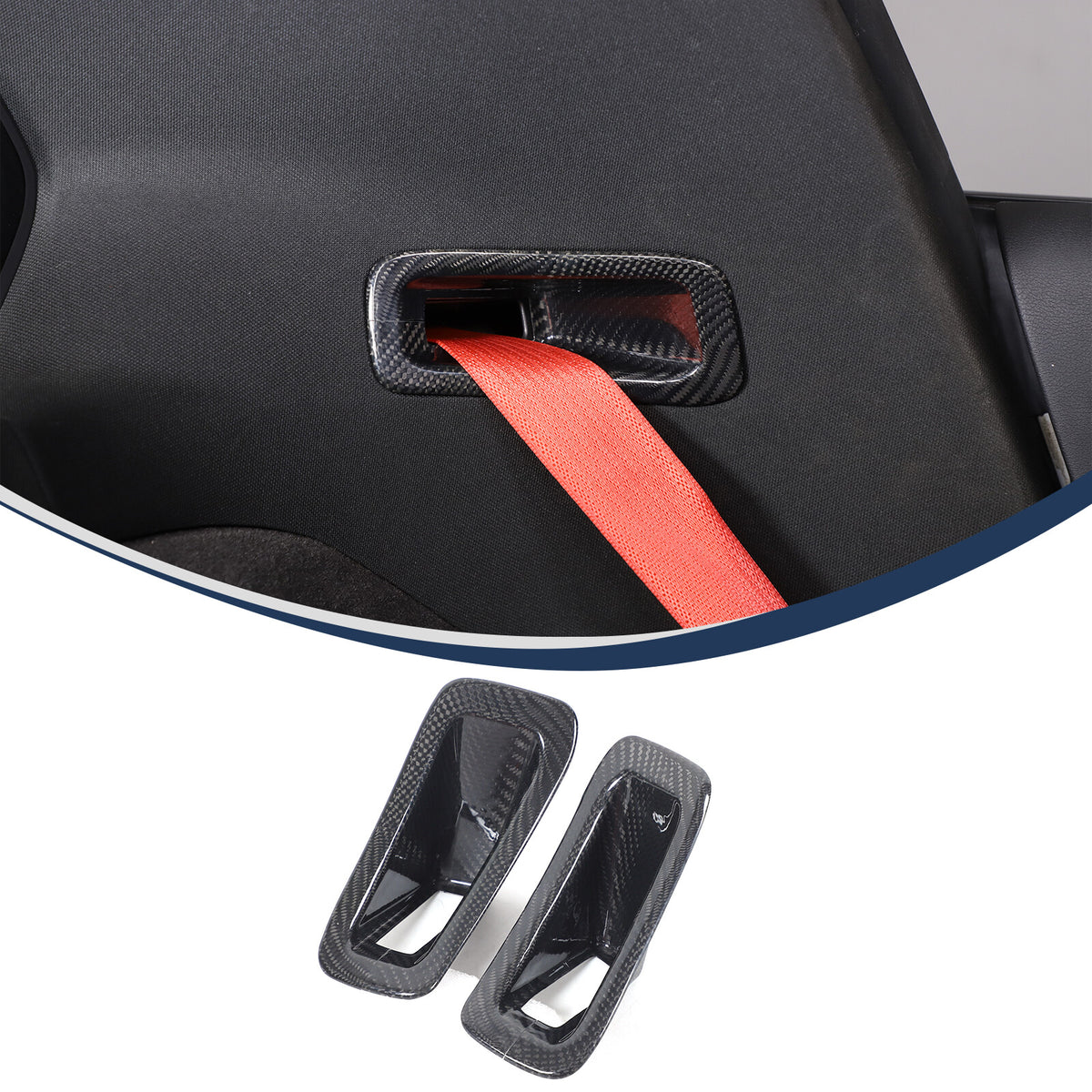 Real Carbon Fiber Seat Safety Belt Button Cover Trim For Corvette C8 20-26 US 9