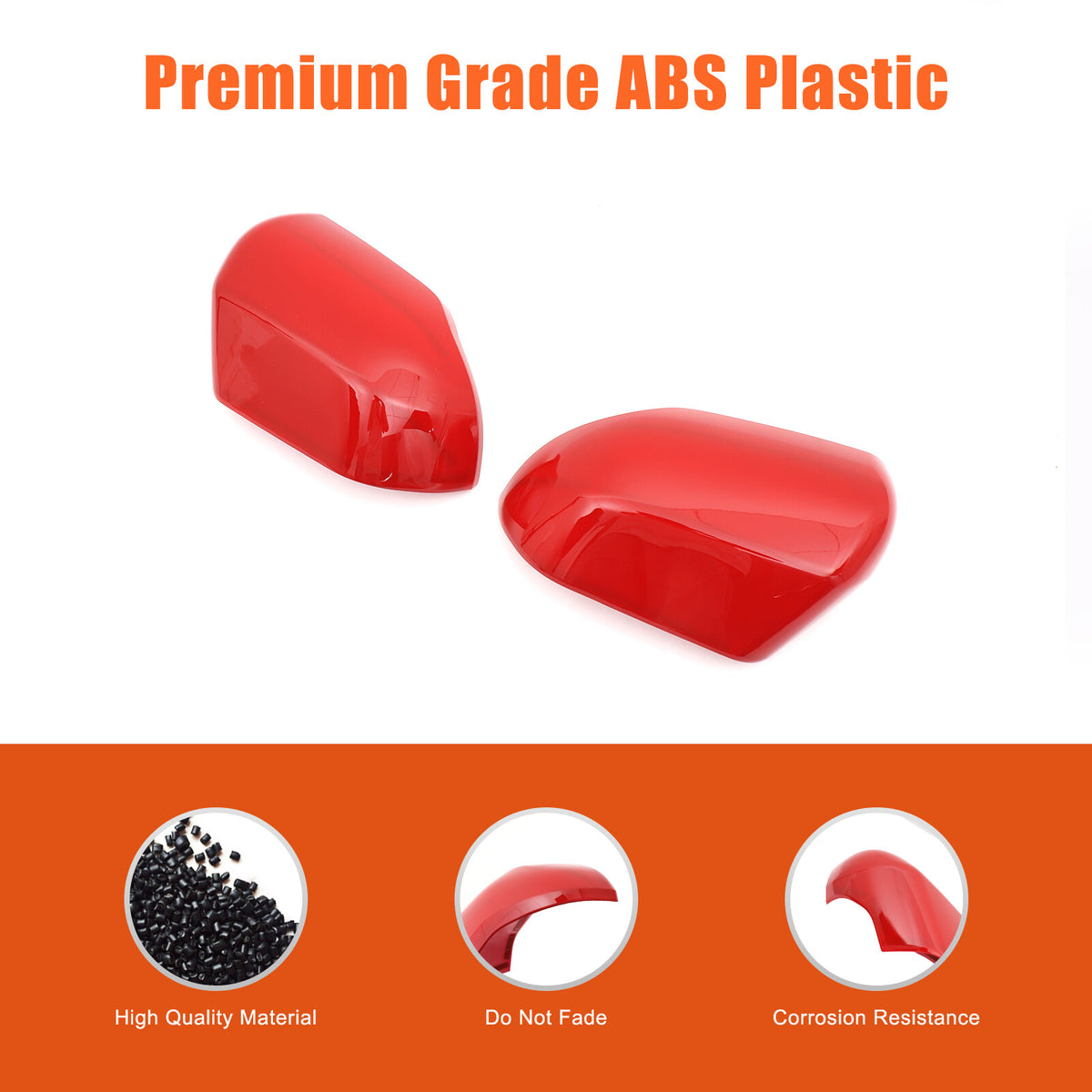 Red ABS Side Mirror Cover Trim with Turn Signal For Toyota Tundra/Sequoia 22+ US 6