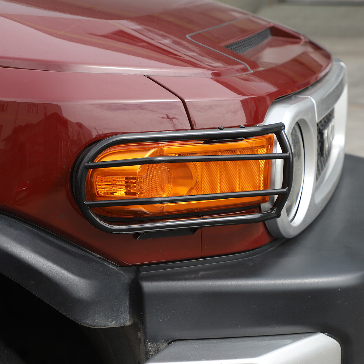 For Toyota FJ Cruiser 2007-21 Black Steel Front Fog Light Bumper Lamp Cover Trim 8
