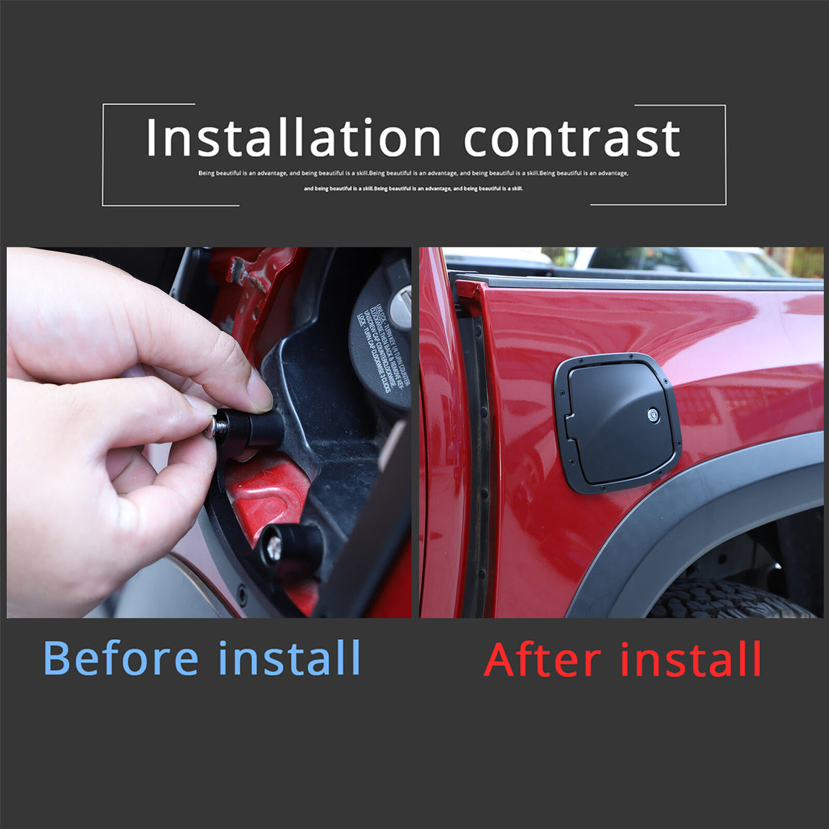 Steel Locking Fuel Door Gas Tank Cap Cover Lock Key For Toyota Tacoma 2016-23 17