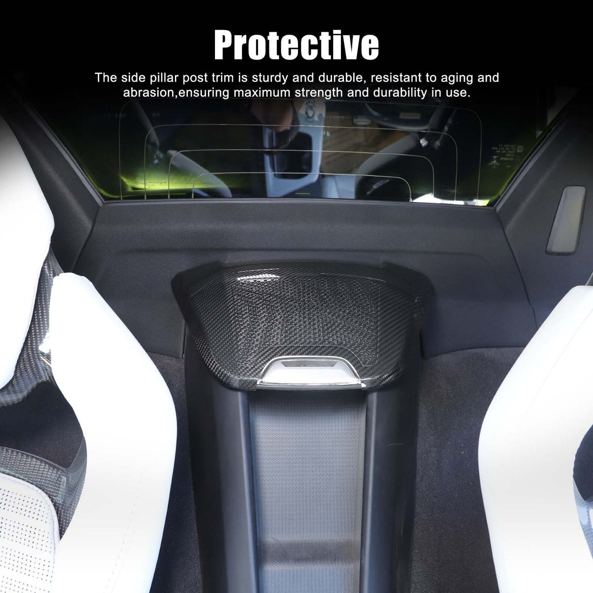 Real Carbon Fiber Rear Charger Speaker Cover Trim For Corvette C8 Convertible 13