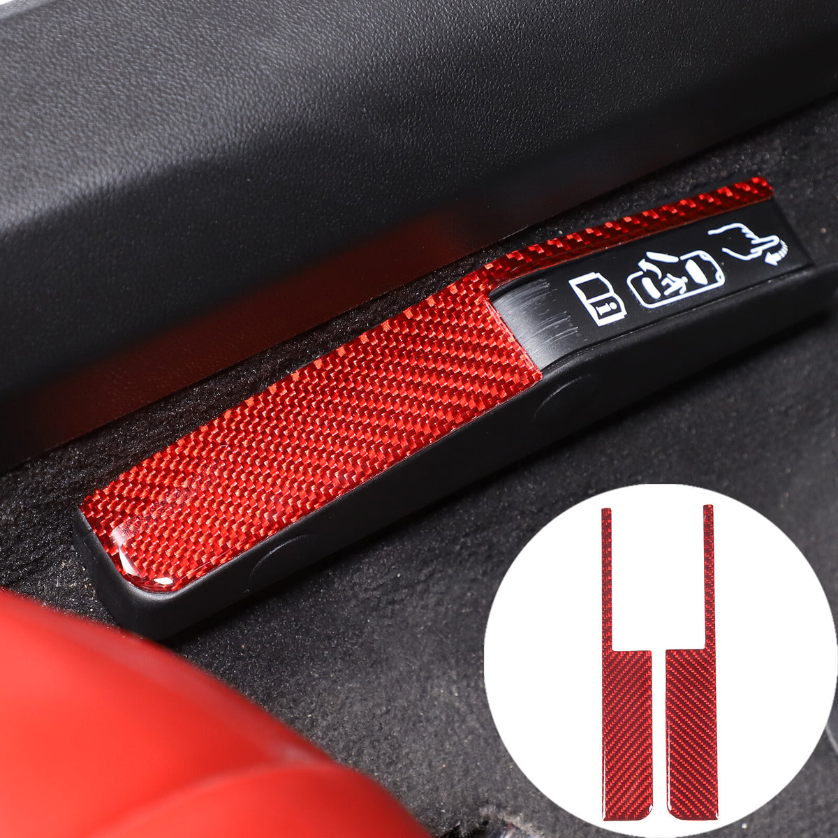 Red Soft Carbon Fiber Interior Decor Trim Kit Cover Set For Corvette C8 20-25 71