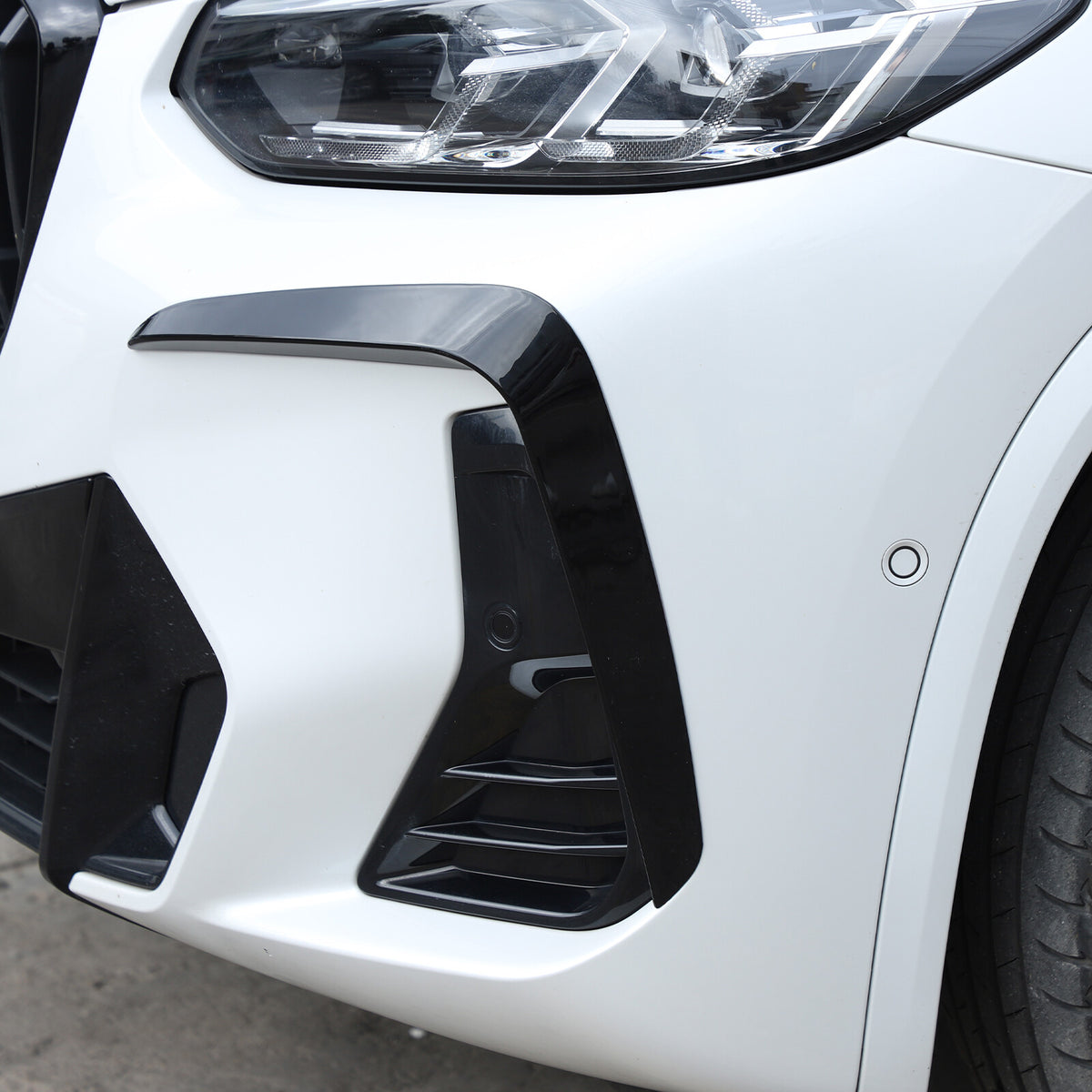Glossy Black Front & Rear Bumper Trim Set For BMW X3 X4 G01 G02 M Sport 2022+ 16