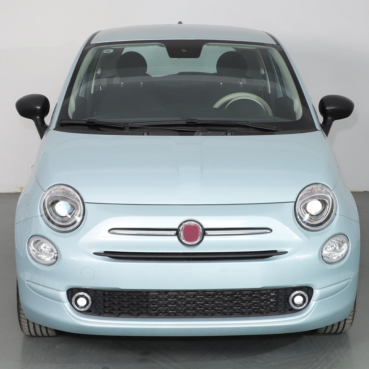 Real Carbon Fiber Front & Rear Emblem Cover Trim For Fiat 500 312 2016+ 14