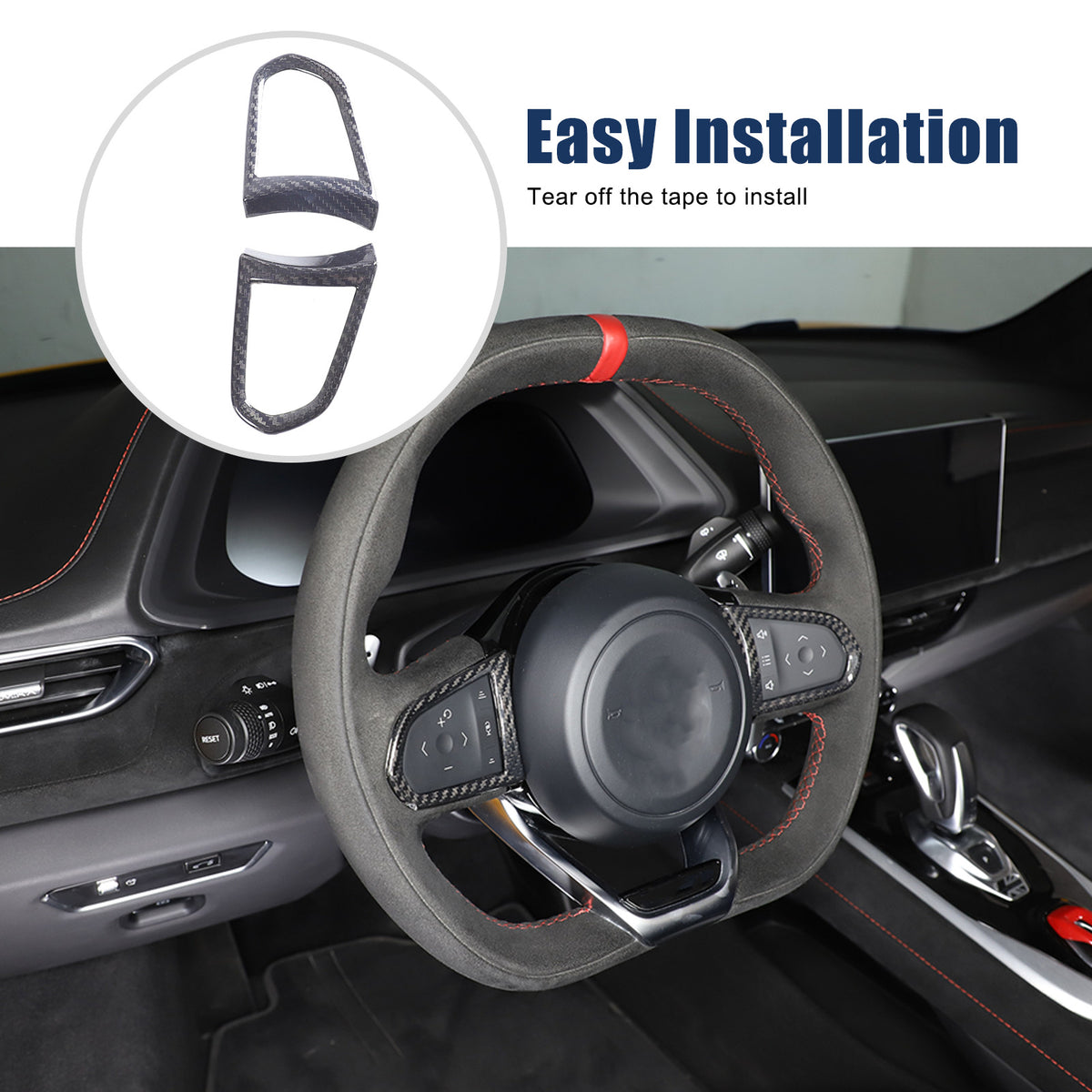 Real Carbon Fiber Steering Wheel Button Cover Trim For Lotus EMIRA 2021-25 US 7