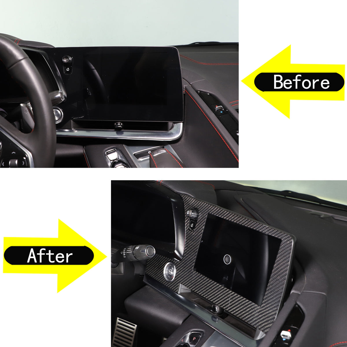 Real Dry Carbon Fiber Full Interior Center Set Trim Kit For Corvette C8 20-25 US - Styles 46-50 21