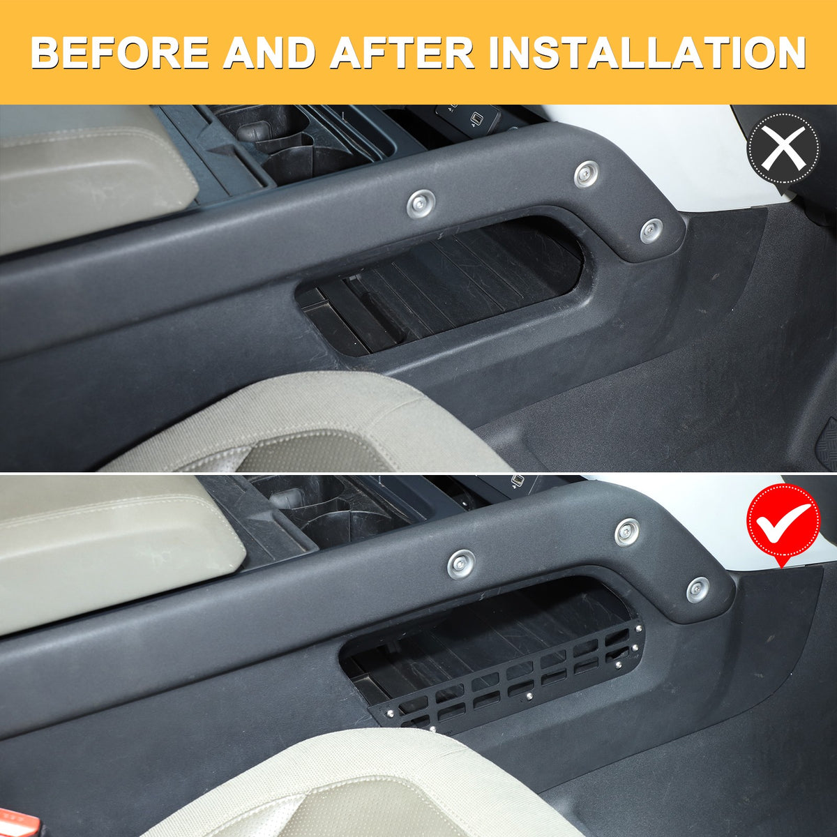 Center Console Lower Side Storage Molle Panel Box For LR Defender L663 20+ US 14