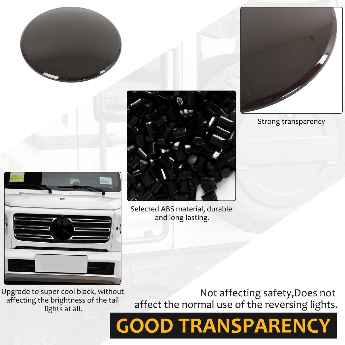 Smoked Black ABS Front Logo Badge Cover Trim For Benz W463 G550 G63 2019+ US 17