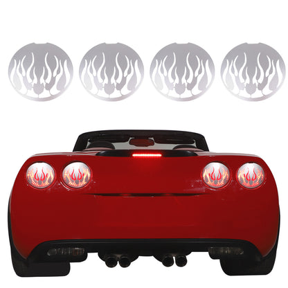 Silver Flame Steel Rear Tail Light Grille Cover for Corvette C6 GS/Z0/ZR1 05-13 1