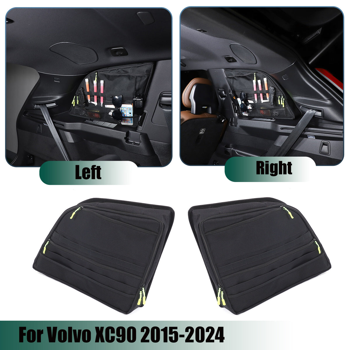 Car Rear Cargo Trunk Window Storage Bags Organizer For Volvo XC90 2015-2024 1