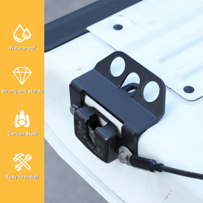 Black Carbon Steel Tailgate Anchor Trim For Nissan Frontier D41 2022+ 21