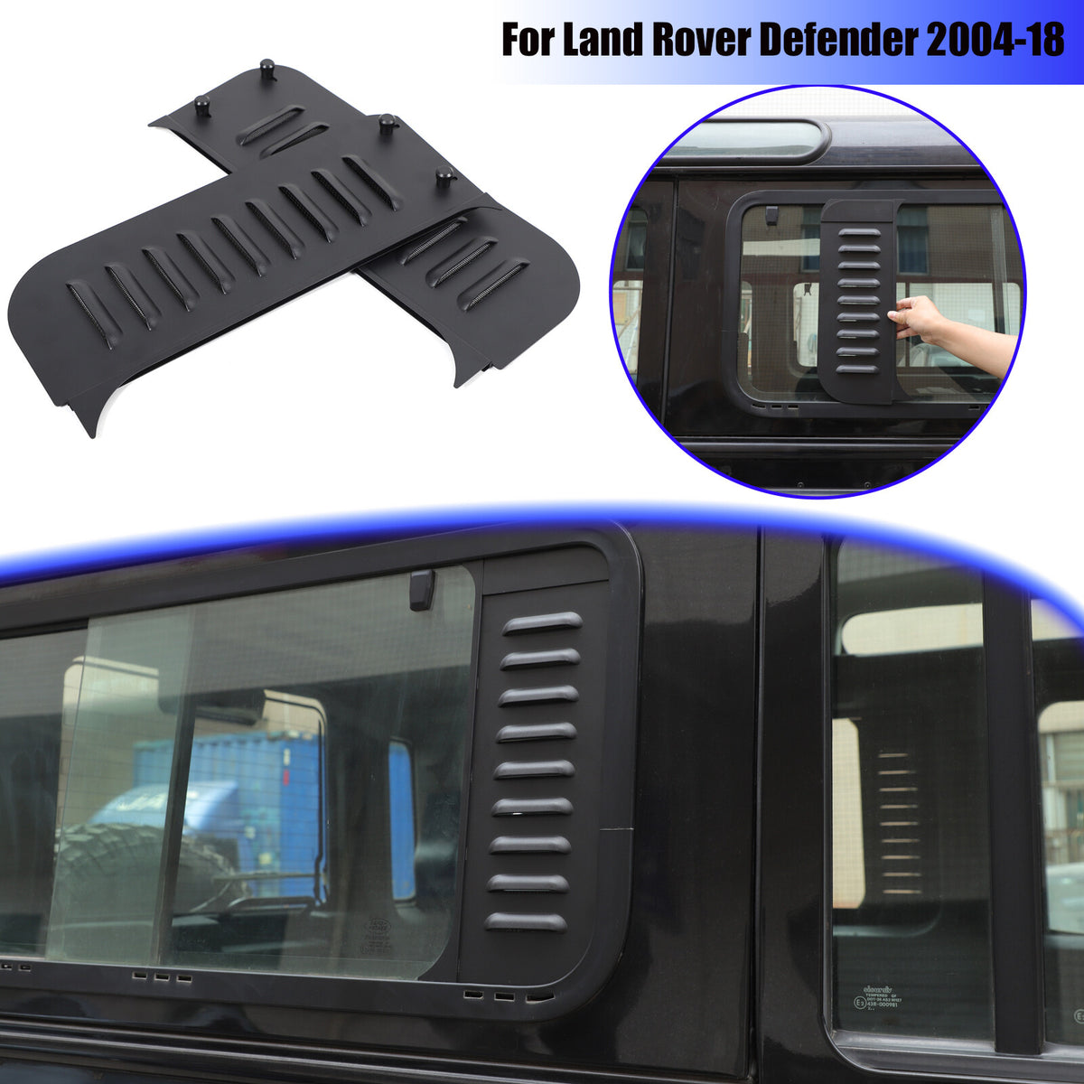 Rear Window Glass Louver Air Vent Panel Trim For LR Defender 110 L316 04-18 1