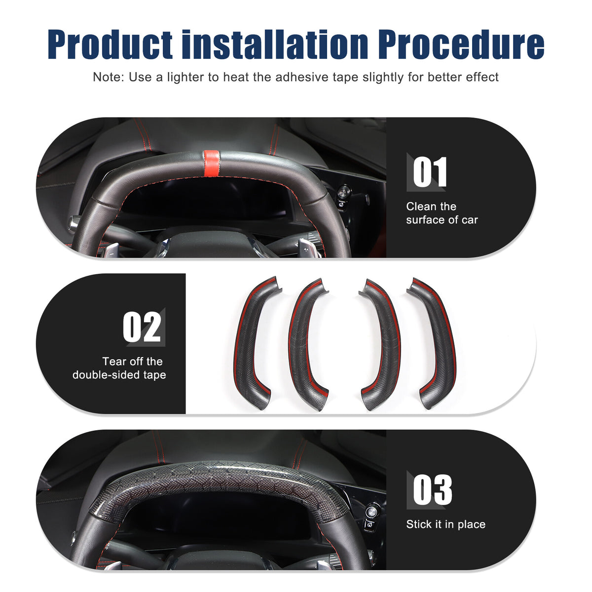 Real Honeycomb Carbon Fiber Steering Wheel Top Handle Cover Trim For C8 Corvette 12