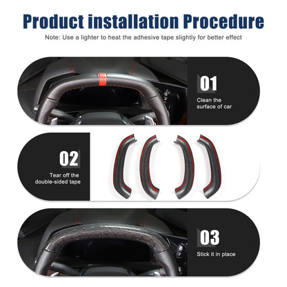 Real Honeycomb Carbon Fiber Steering Wheel Top Handle Cover Trim For C8 Corvette 12